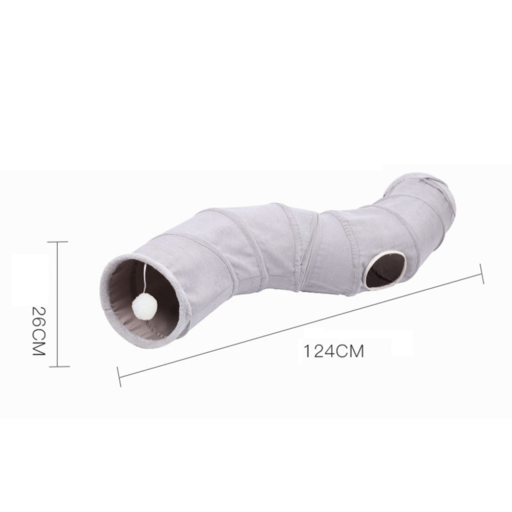 3 Way Collapsible Cat Tunnel Tube with Ball